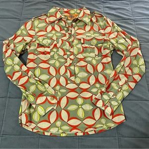 tory burch half button blouse woman’s size 6